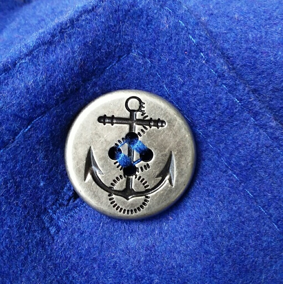 DeliA*s blue double breasted fur hood zipper coat - Picture 8 of 8